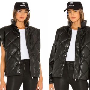 Pistola Quilted Faux Leather Jacket - Black